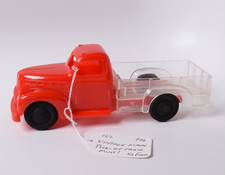 VINTAGE 1950  s MARX TOY HARD PLASTIC DUMP TRUCK RED / CLEAR - RARE VERSION