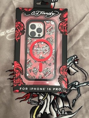 Ed Hardy iPhone 16 Pro Phone Case Red Love Kills Slowly Y2K Design MIB