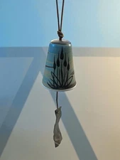 Vtg Pacific Stoneware Wind Chime Terra Cotta Bell Shaped Southwestern Design USA