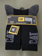 New Mens CAT Caterpillar 6 pair Mid Weight Crew Work Socks.