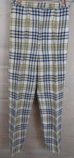 Vintage 1960-70's ladies Girls Pants Plaid polyester size 9 24 waist 27