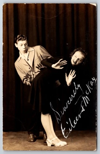 Studio Photo Man and Woman Risque Eileen & McKay c1930 Real Photo RPPC