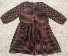 Madewell Dress Womens 6 Plaid Flannel Raglan Button Front Shirtdress Black Pink