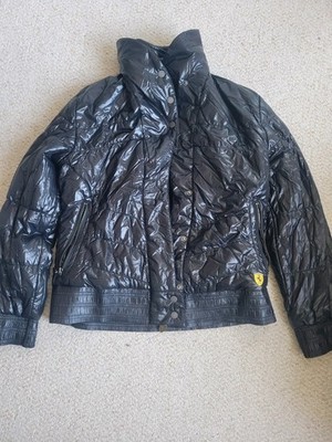 Women's PUMA Ferrari Winter Light Weight Puffer Black Jacket L