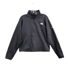 The North Face Glacier Fleece Half Zip Cropped Jacket Women Medium Black Outdoor