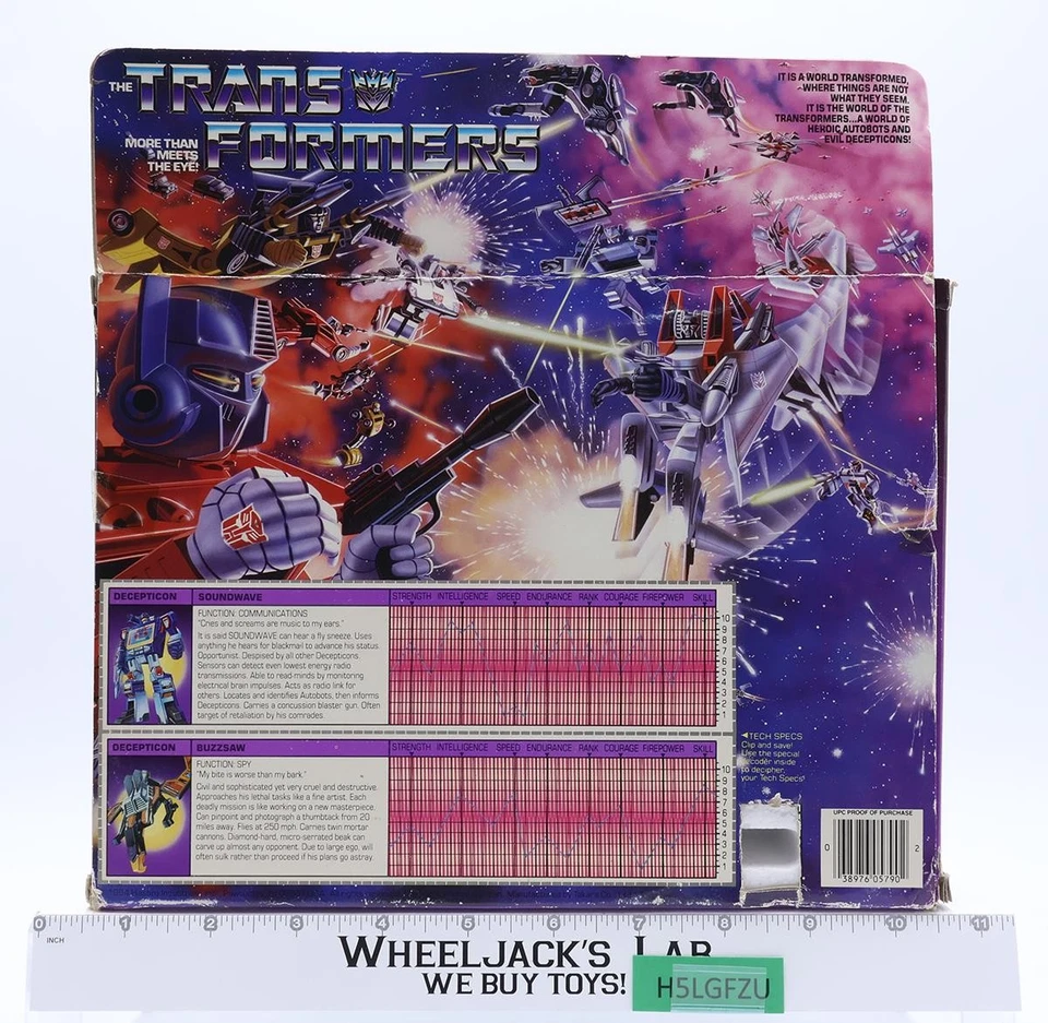 Soundwave & Buzzsaw 100 % completo con caja e inserto Transformers G1 1984 vintage Foto 3 de 4