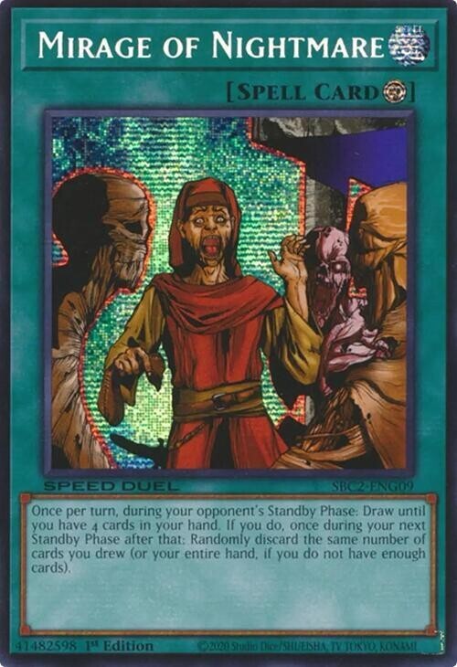 MIRAGE OF NIGHTMARE Secret Rare SBC2-ENG09 Light Play YuGiOh Card