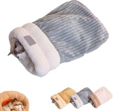 Cat Winter Sleeping Bag, Soft Plush Large Cat Sack Self Warm Cat Bed for Indoor