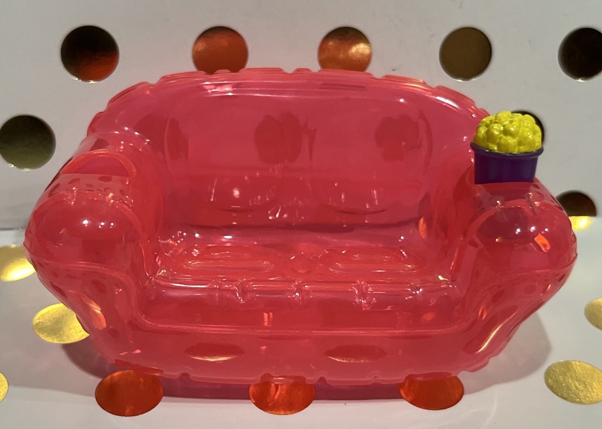RETIRED Jakks Plastic Inflatable Looking Pink Doll Couch Popcorn