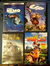 4  Disney - PIXAR DVDS - 'The Wild' 'Tin Tin' 'Up'  Finding Nemo'
