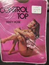 NIP NOS Control Top Panty Hose USA Beige Size B Vintage Westvaco