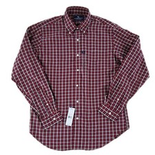 NWT American Living LARGE Mens Dress Shirt Cotton Red Check Plaid Long Sleeve