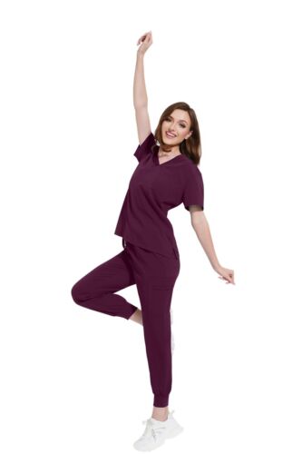 NiaaHinn Summer Medical Scrub Set - Unisex V-Neck Top & Jogger Pants for Nurses - Bild 46 von 110