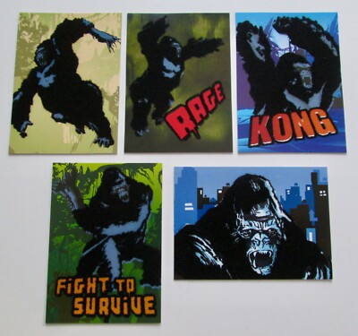 KING KONG 8TH WONDER OF THE WORLD 5 INSERT TEXTURED FLOCKED CARD SET TOPPS 2005