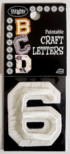 WRIGHTS 2-inch Iron-On Paintable Embroidered CRAFT LETTERS - WHITE 6