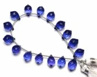10 Pcs Tanzanite Light Blue Hydro Quartz Faceted Teardrop Briolette Beads 10x7MM