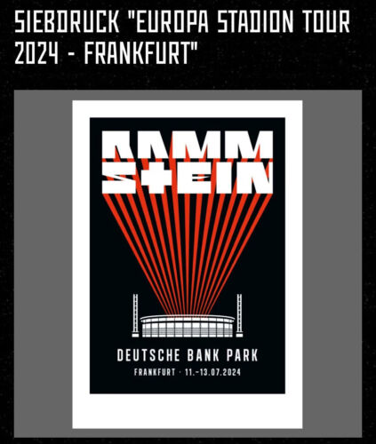 Rammstein Original Siebdruck Poster Frankfurt Europe Stadium Tour 2024 new - Bild 1 von 2