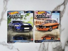 Hot Wheels Fast And Furious Premium Cars Custom Mustang, Alfa Romeo Giulia
