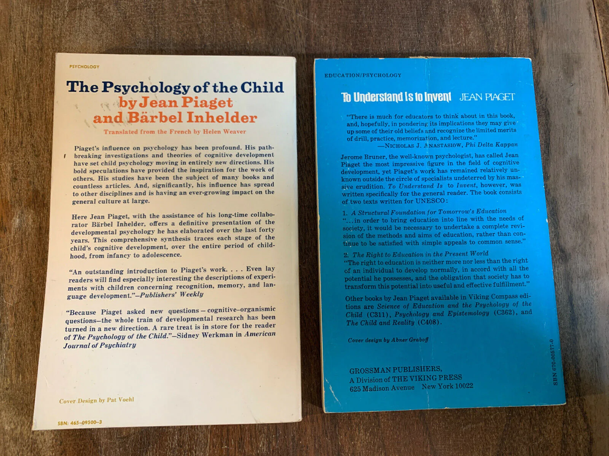 To Understand Is to Invent, Psychology of the Child, Jean Piaget, VG PB, Z1