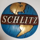 Schlitz Malt Liquor Beer Advertising Sign Globe Earth Bar Man Cave Vintage 1969