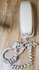 AT T 210M Corded Phone Trimline Handset Beige/White Wall Phone Push Button Retro