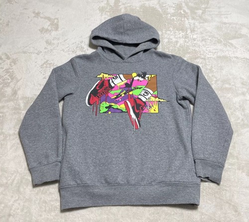 Nike Air Jordan Hoodie Boys Large Gray Long Sleeve Jumpman Logo Sweatshirt