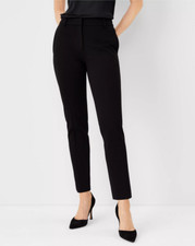 NEW ANN TAYLOR 109 BLACK KNIT TWILL EVA ANKLE PANTS SZ 4