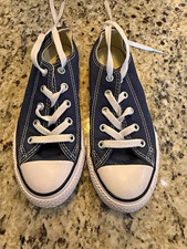 Converse All Star Low Top Lace-Up Canvas Sneakers Blue/White Rubber Sole