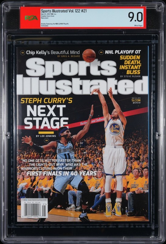 Stephen Curry PSA 9 Sports Illustrated May 2015 Next Stage MVP Playoffs Warriors