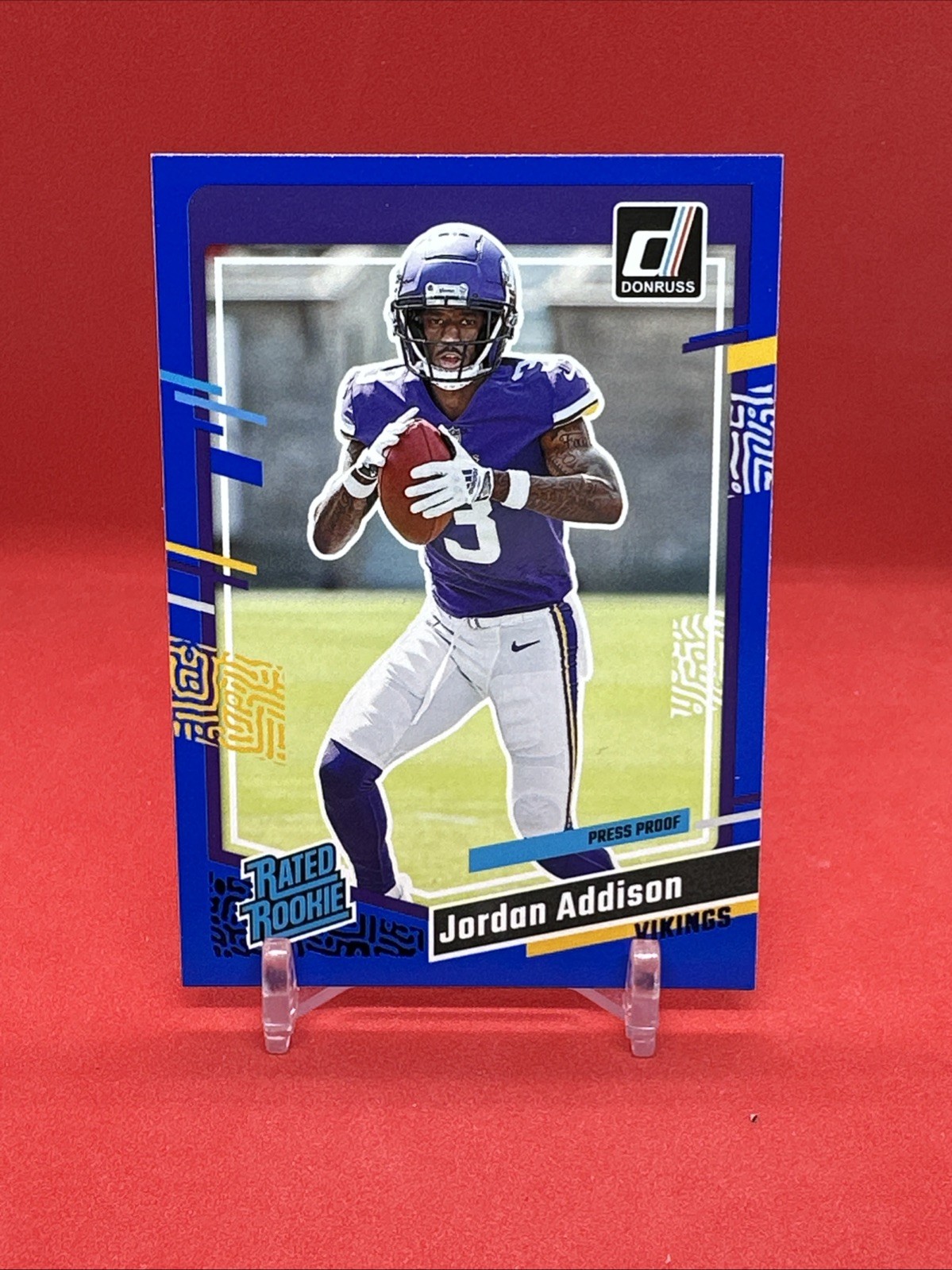 2023 Donruss Jordan Addison Rated Rookie Blue Press Proof Rated Rookie #368