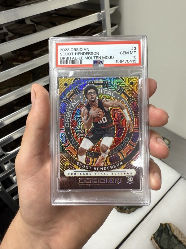 2023 Obsidian Scoot Henderson Orbital-EE Molten Mojo Gold /10 Rookie PSA 10 Mint