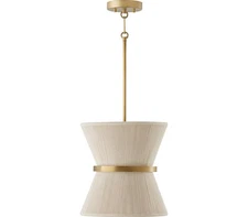 Capital Cecilia Pendant, 1-Light 100 Watts, Bleached Natural Rope and Brass