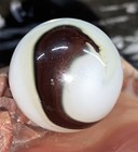 😎Vintage Akro“chocolate Oxblood Corkscrew Marble-NM+.63 W/Dug Akro Cullet  UV