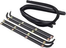 Black Window Sweep Run Channel Weatherstrip Set Replacement for F150 F250 F350 1