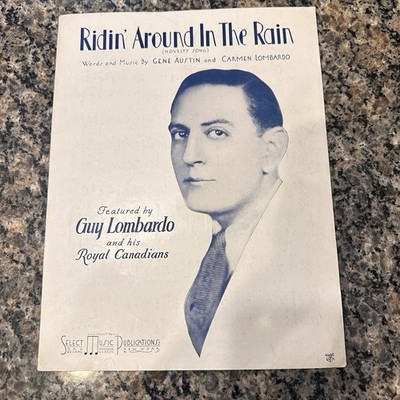Ridin' Around in Rain Piano Voice Sheet Music Gene Austin Carmen Lombardo 1934