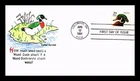 US COVER WOOD DUCK FIRST DAY ISSUE HAND COLORED TORKEL GUNDEL CACHET