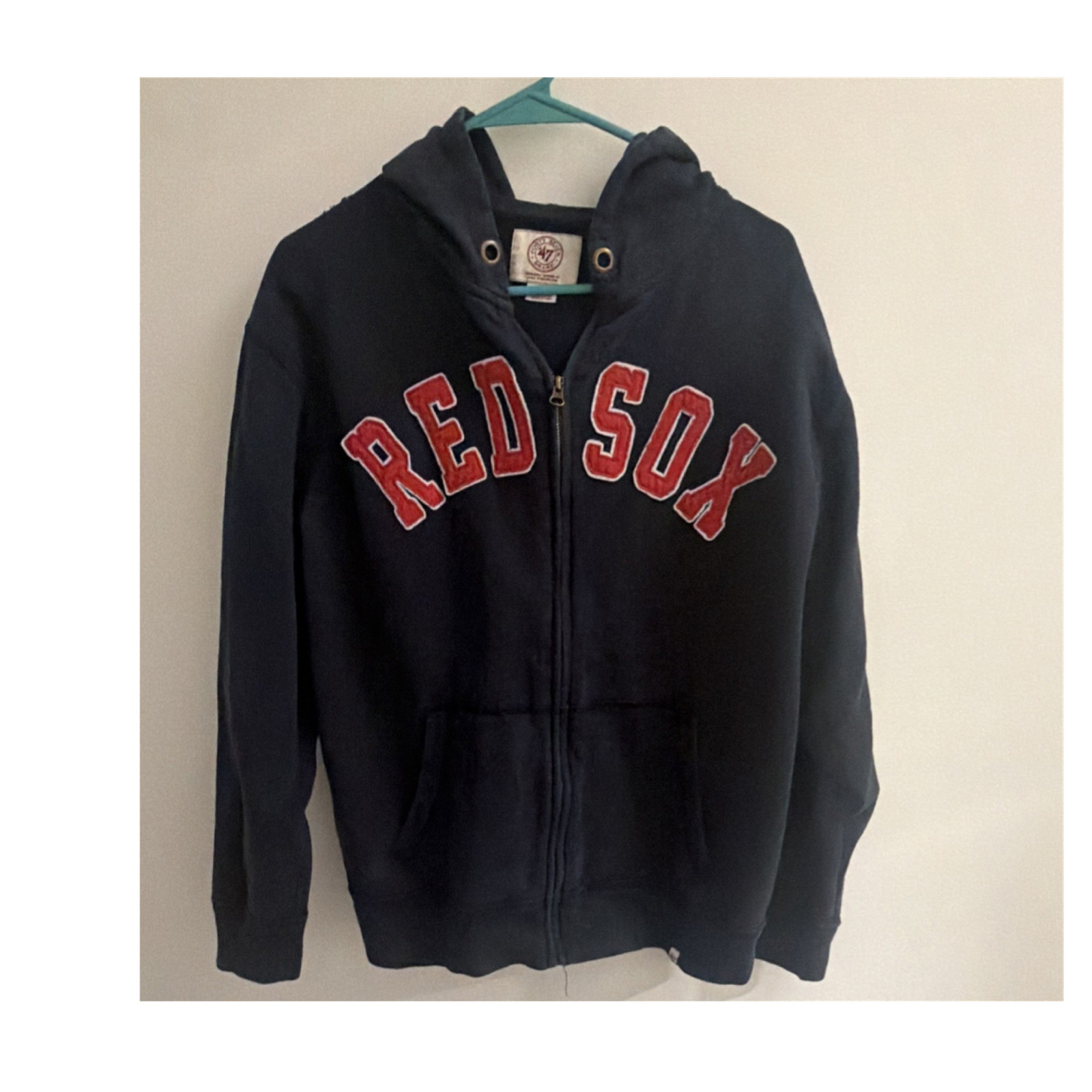 ‘47 Brand Red Sox Full Zip Hoodie/Men’s M/Navy Cotton Fleece