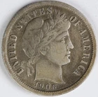 VF 1906 Barber Dime