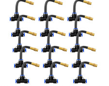 15 Pc Brass Misting Nozzles Tee with 8 Inch Built in Hose 360 Degree Water .043"