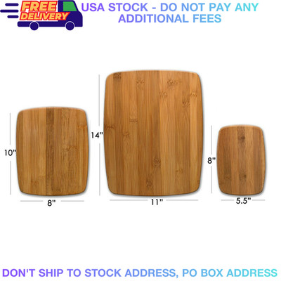 Wood Chopping Board 3 Pack Reversible Bamboo Kitchen Cutting Board Charcuterie
