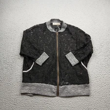 Scrapbook Jacket Womens Small Black Long Sleeve Full zip Lace Made In USA