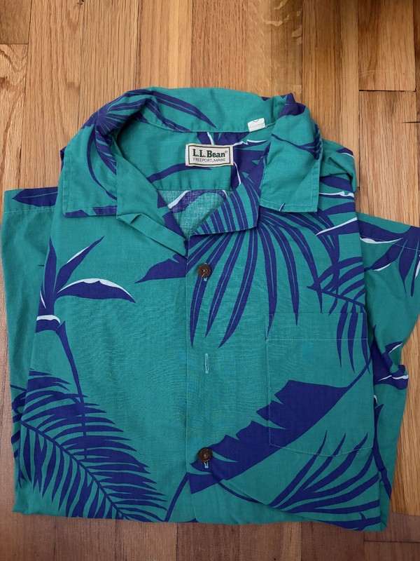 VTG Rare 70s LL Bean Hawaiian Camp Collar Shirt  Floral Aloha SZ XL