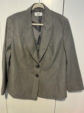 Le Suit Woman Stone Multi Striped Gray Blazer Women s size 18W