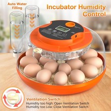 18 Egg Incubator with Automatic Egg Turning and Humidity Control, Orange