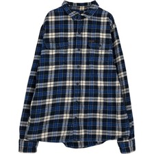 Used Orvis long-sleeved heavy flannel check shirt men's size L approx.