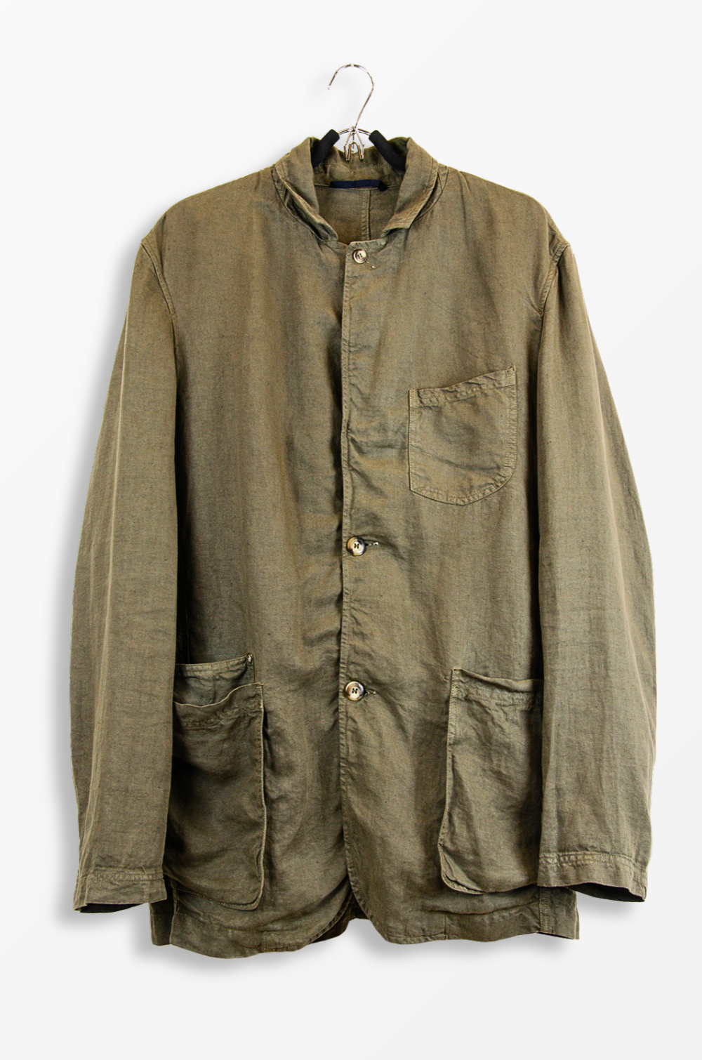Ermenegildo Zegna ZegnaSport 100% Linen Chore Jacket Olive Green Size M