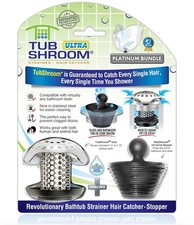 TubShroom Ultra Platinum Bundle Bathtub Strainer, Hair Catcher, Stopper