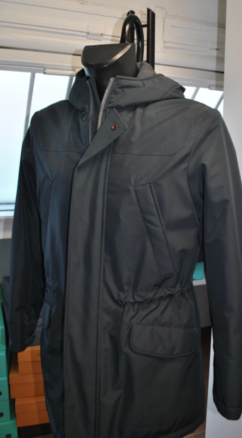KIRED BY KITON NAPLES WARM PADDED COAT 1450.00 POSTER. SZ 50 BLU - product detail image 2