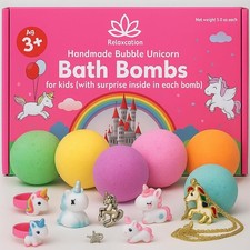 Organic Unicorn Bath Bombs for Girls with Surprise Toys Inside for  Cute Uni...