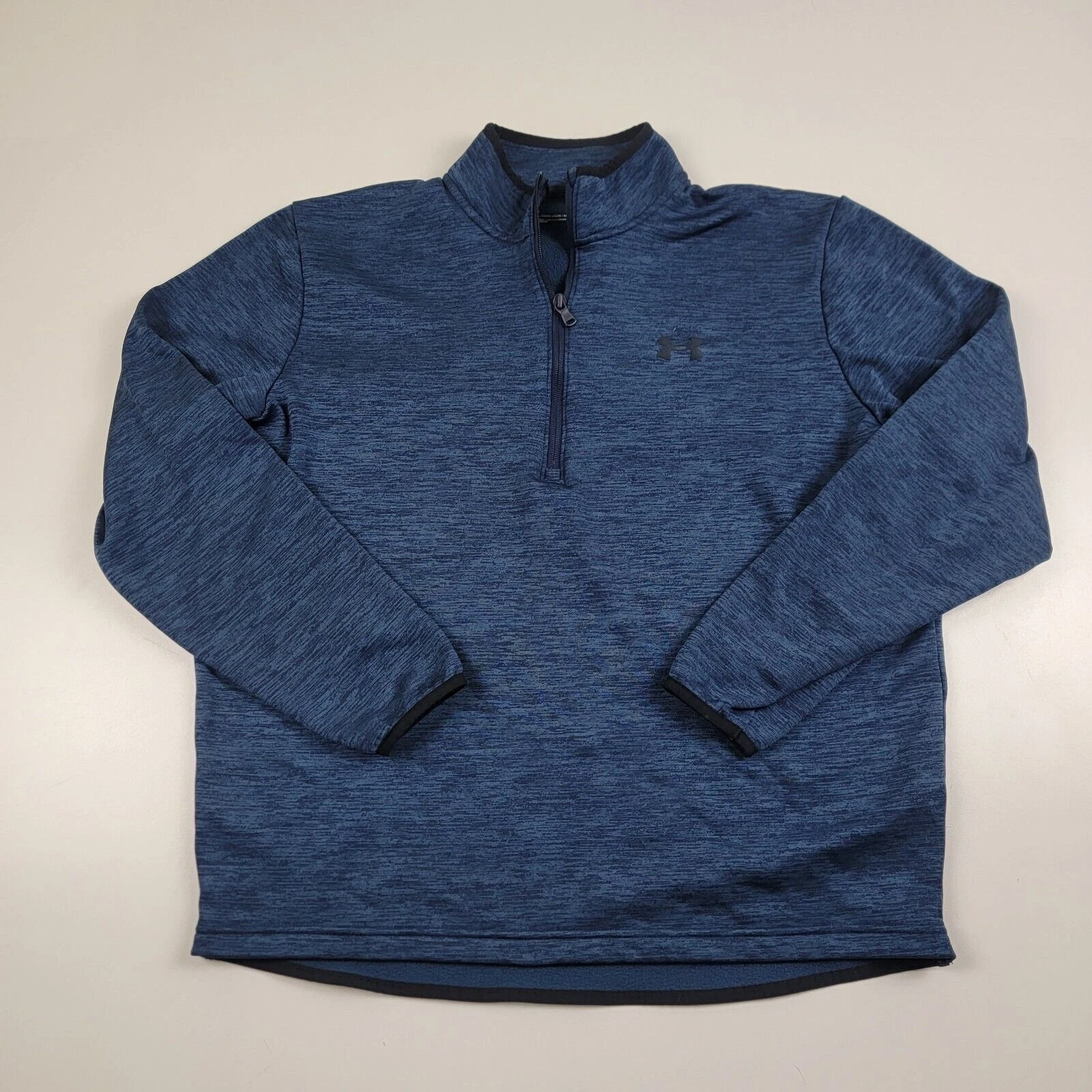 Under Armour Top Mens Large Blue ColdGear Quarter Zip Track Jacket Loose